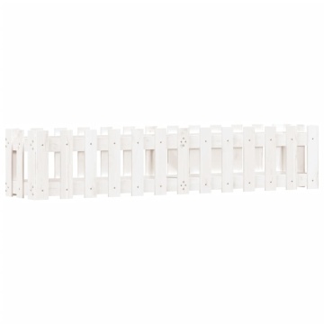 Pat înălțat grădină design gard alb 150x30x30cm lemn pin tratat - Img 2