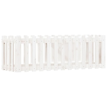 Pat înălțat grădină design gard alb 150x50x50cm lemn pin tratat - Img 4