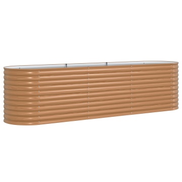 Pat Ridicat Ghiveci Efect De Lemn Metal 320 X 80 X 81 cm Durabil - Img 2