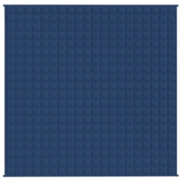 Pătură cu greutăți, albastru, 200x200 cm, 9 kg, material textil - Img 3