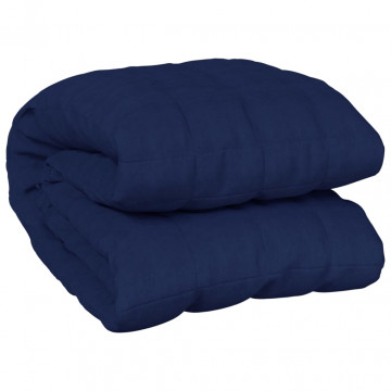 Pătură cu greutăți, albastru, 200x225 cm, 13 kg, textil - Img 2