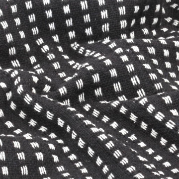 Pătură decorativă cu pătrățele, bumbac, 220 x 250 cm, negru - Img 5