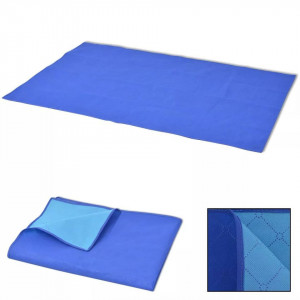 Pătură pentru picnic, albastru și bleu, 150 x 200 cm - Img 1