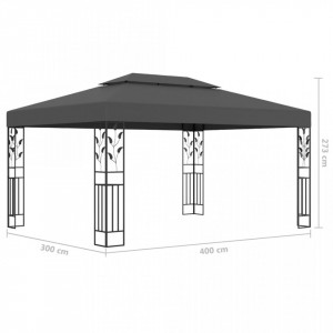 Pavilion cu acoperiș dublu, antracit, 3 x 4 m - Img 5