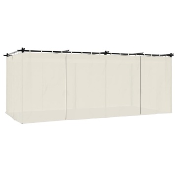 Pavilion cu draperii, gri taupe, 6x3 m, oțel - Img 2