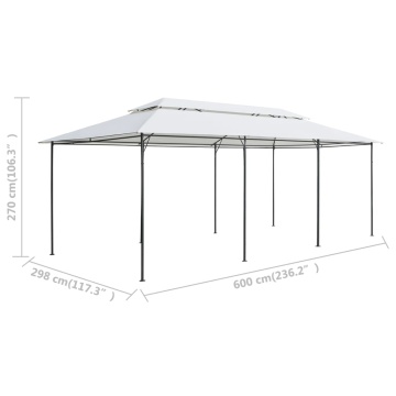 Pavilion cu perdele, alb, 600 x 298 x 270 cm, 180g/m² - Img 6