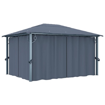 Pavilion cu perdele, antracit, 400 x 300 cm, aluminiu - Img 1