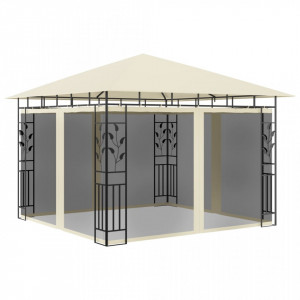 Pavilion cu plasă anti-țânțari, crem, 3x3x2,73 m, 180 g/m² - Img 1