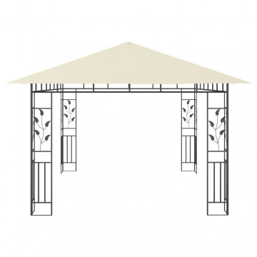 Pavilion cu plasă anti-țânțari & lumini LED crem 4x3x2,73m - Img 5