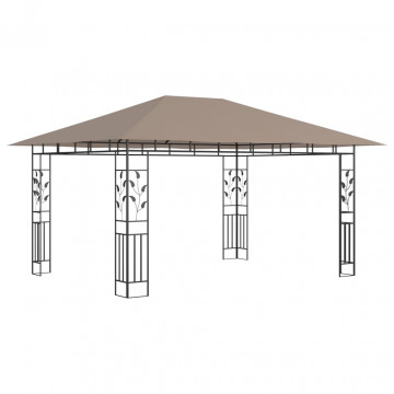 Pavilion cu plasă anti-țânțari&lumini LED,gri taupe, 4x3x2,73 m - Img 8