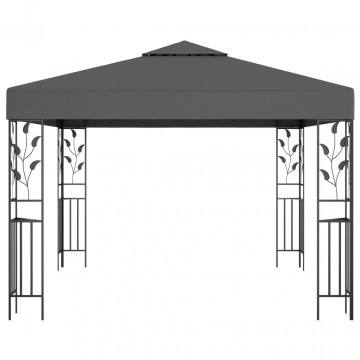 Pavilion cu șir de lumini LED, antracit, 3x3 m - Img 4