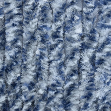 Perdea de insecte, albastru, alb, argintiu, 90x220 cm, Chenille - Img 5