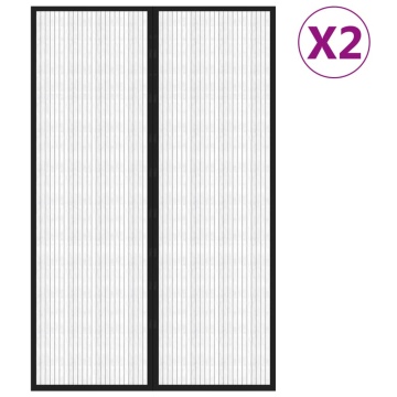 Perdea de ușă anti-insecte cu magnet, 2 buc., negru, 220x130 cm - Img 2