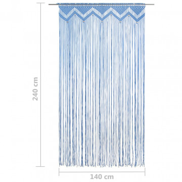 Perdea macrame, albastru, 140 x 240 cm, bumbac - Img 5