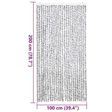 Perdea pentru insecte gri deschis și gri închis100x200cmchenille - Img 7