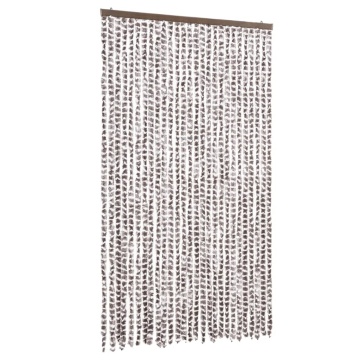 Perdea pentru insecte, gri taupe și alb, 118x220 cm, chenille - Img 2