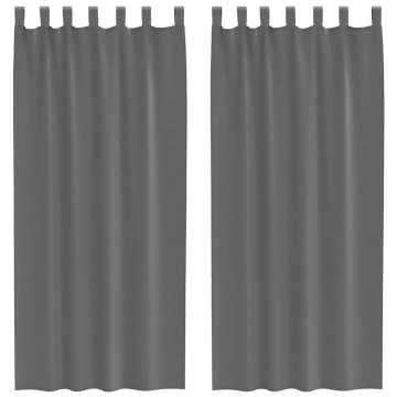 Perdele voal cu bucle 2 buc Gri închis 140x225 cm - Img 2