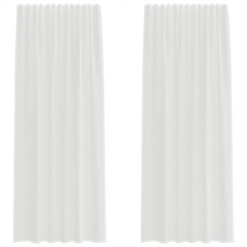Perdele Voile cu Bucle 2 buc Alb 140x225 cm - Img 2