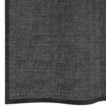 Perdele Voile cu buzunare pentru bare 2 buc Negru - Img 5
