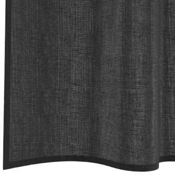 Perdele Voile cu buzunare pentru bare 2 buc Negru - Img 5