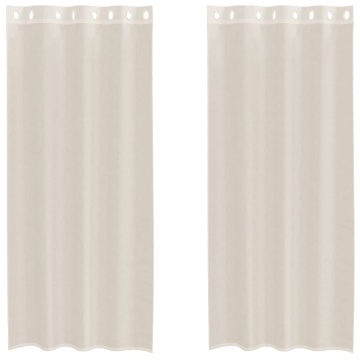 Perdele Voile cu Oeli 2 buc Crem 140x245 cm - Img 2