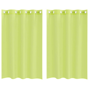 Perdele Voile cu Oelii 2 buc Verde măr 140x175 cm - Img 2