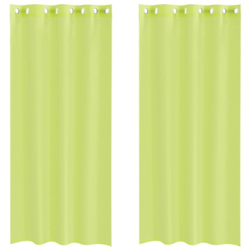 Perdele Voile cu Oelii 2 buc Verde măr 140x245 cm - Img 2