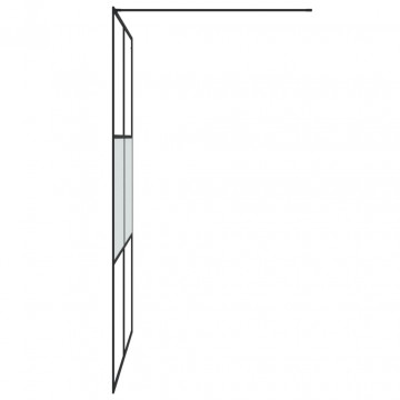 Perete cabină duș walk-in negru 140x195 cm sticlă ESG semi-mată - Img 4