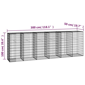 Perete gabion cu capace, 300x50x100 cm, oțel galvanizat - Img 8