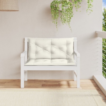 Pernă bancă de grădină, 2db, melanj crem, 100x50x7 cm, textil - Img 3