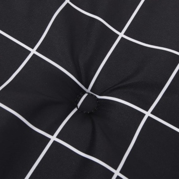 Pernă bancă de grădină negru carouri, 100x50x3cm, textil Oxford - Img 7