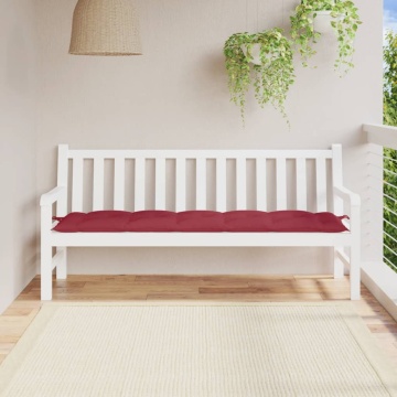 Pernă bancă de grădină, roșu vin, 180x50x7 cm, material oxford - Img 1