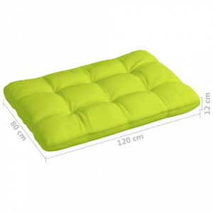 Pernă canapea din paleți, verde aprins, 120x80x12 cm, textil - Img 5