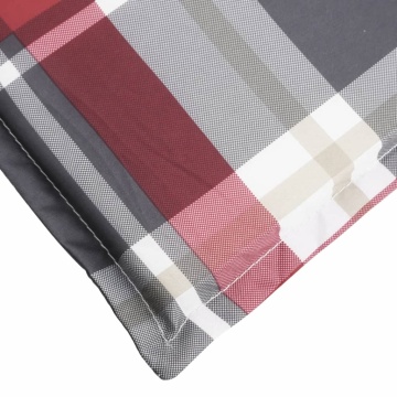 Pernă de șezlong, roșu carouri, 200x70x3 cm, textil oxford - Img 5