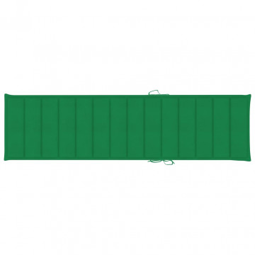 Pernă de șezlong, verde, 200x50x3 cm, material textil - Img 3