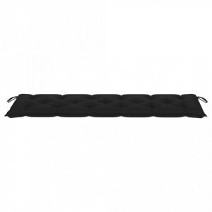 Pernă pentru bancă de grădină, negru, 180x50x7 cm, textil - Img 3