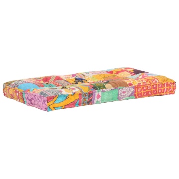 Pernă pentru canapea din paleți, multicolor, textil, petice - Img 3