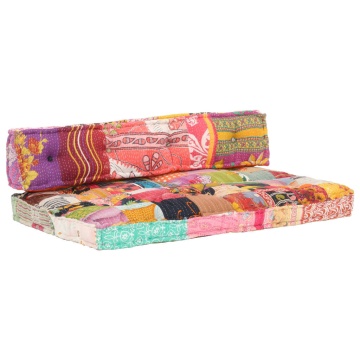 Pernă pentru canapea din paleți, multicolor, textil, petice - Img 7