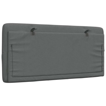 Pernă pentru tăblie de pat, gri închis, 100 cm, material textil - Img 5
