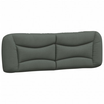 Pernă pentru tăblie de pat, gri închis, 140 cm, material textil - Img 2
