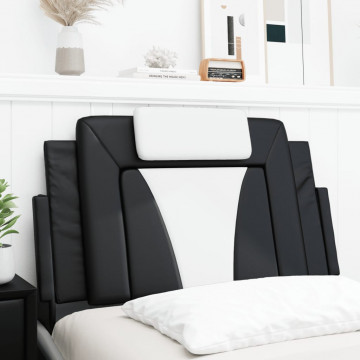 Pernă pentru tăblie pat, negru și alb, 90 cm, piele artificială - Img 4
