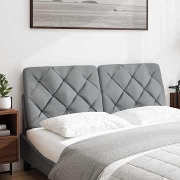 Pernă tăblie de pat, gri deschis, 140 cm, material textil - Img 2