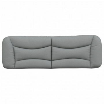 Pernă tăblie de pat, gri deschis, 160 cm, material textil - Img 8