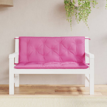 Perne bancă de grădină 2 buc. roz 120x50x7 cm textil - Img 1