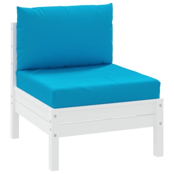 Perne canapea din paleți, 2 buc., albastru deschis, textil - Img 3