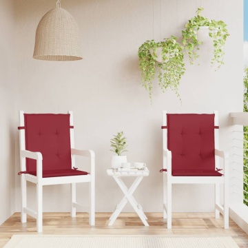 Perne cu spătar mic, 2 buc. roșu vin 100x50x3 cm textil oxford - Img 1