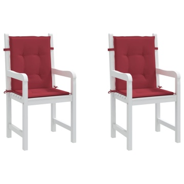 Perne cu spătar mic, 2 buc. roșu vin 100x50x3 cm textil oxford - Img 4