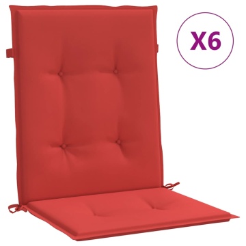 Perne cu spătar mic, 6 buc., roșu, 100x50x3 cm, textil oxford - Img 2