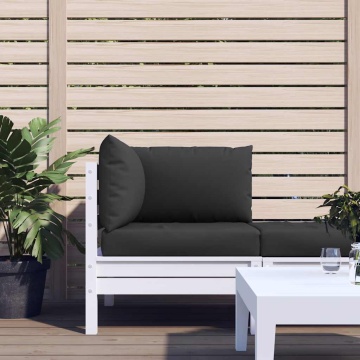 Perne de canapea din paleți, 3 buc., negru, material textil - Img 1
