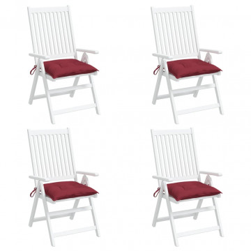 Perne de scaun, 4 buc., vin roșu, 50x50x7 cm, textil oxford - Img 1